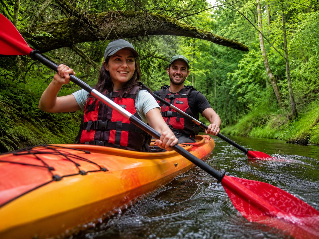 Kayaking the Siesartis river.